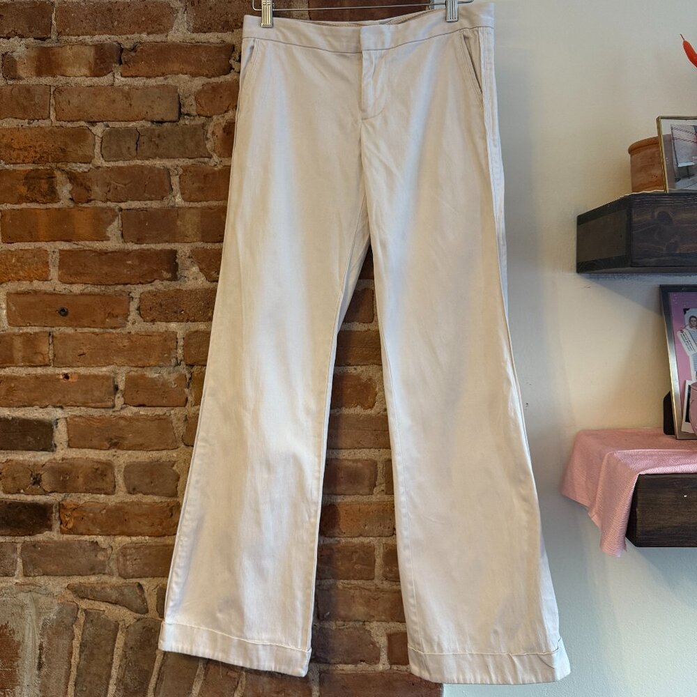 Vintage Y2K Marc Jacobs Womens Flare Chino Pant Size 6 White BootCut